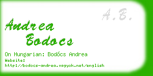 andrea bodocs business card